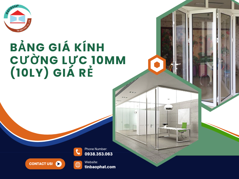 Bảng giá kính cường lực 10mm (10ly) giá rẻ