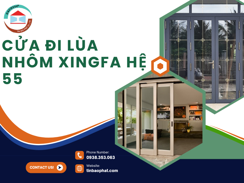 Cửa đi lùa nhôm Xingfa hệ 55