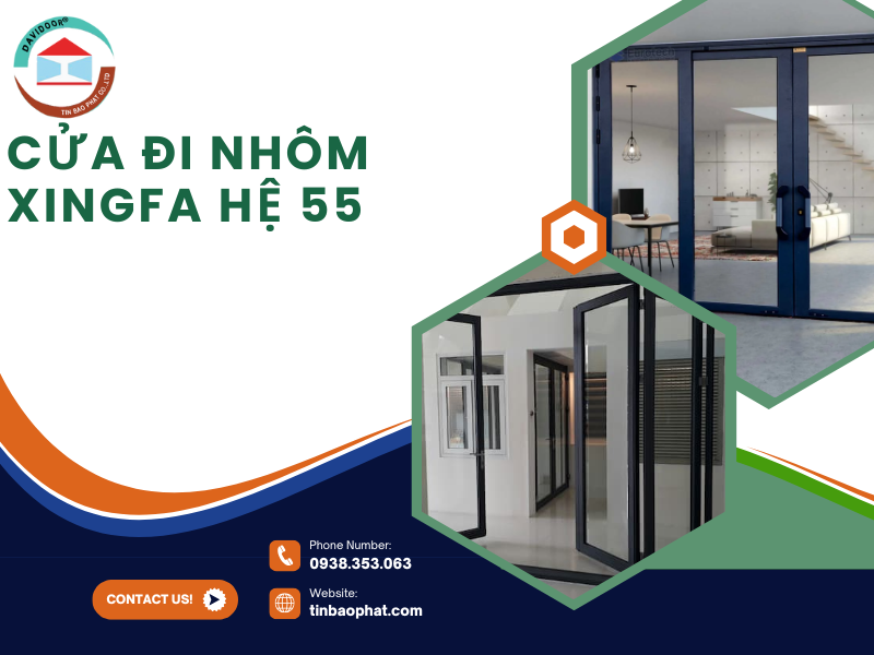 Cửa đi nhôm Xingfa hệ 55