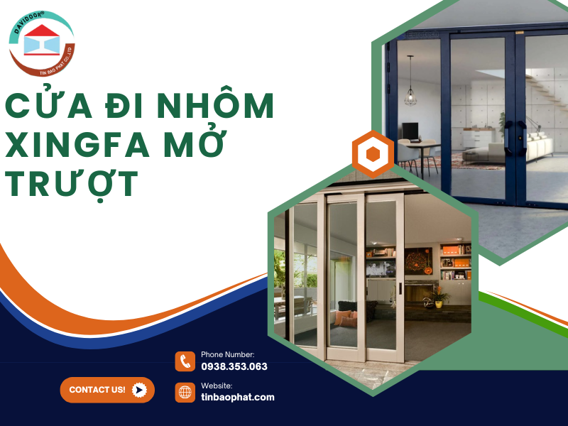 Cửa đi nhôm Xingfa mở trượt