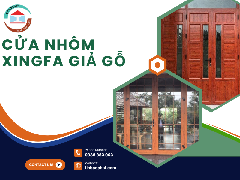 Cửa nhôm Xingfa giả gỗ
