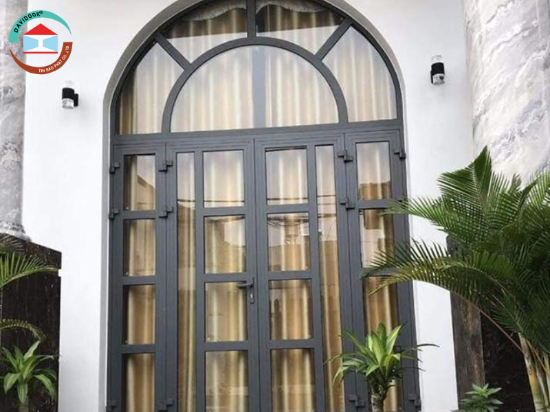 Mẫu cửa nhôm uốn vòm tân cổ điển